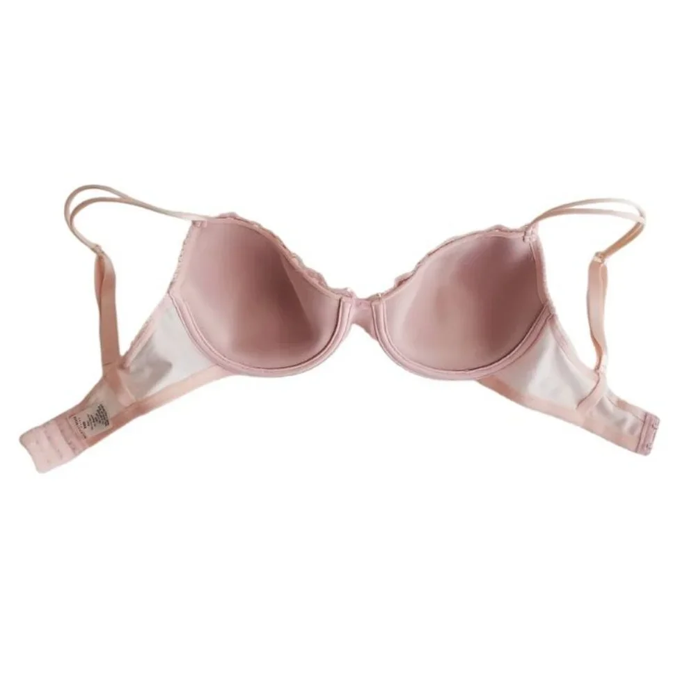 Pink Polka Dot 3 Piece Lace Trim Bra & Thong Bundle | Like New | 32D, Small - Picture 5 of 13